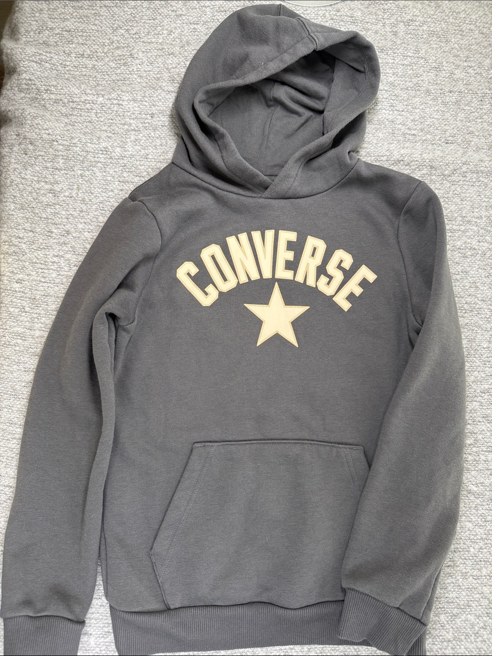 Kids Converse Gray Hoodie with Cream Logo Star Size M (10-12)